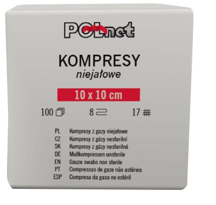 Kompres gazowy niejałowy 10*10cm 100szt 17N - obrazek 2